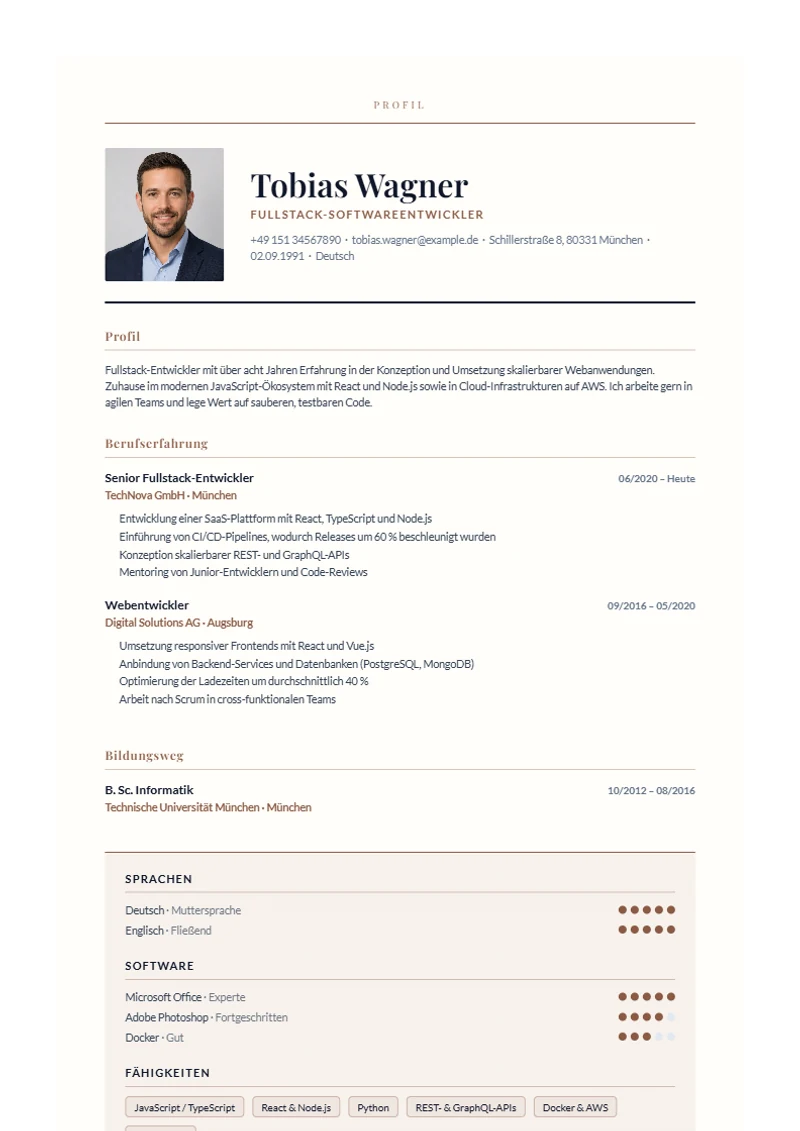 Editorial Serif Schweizer Lebenslauf Vorlage