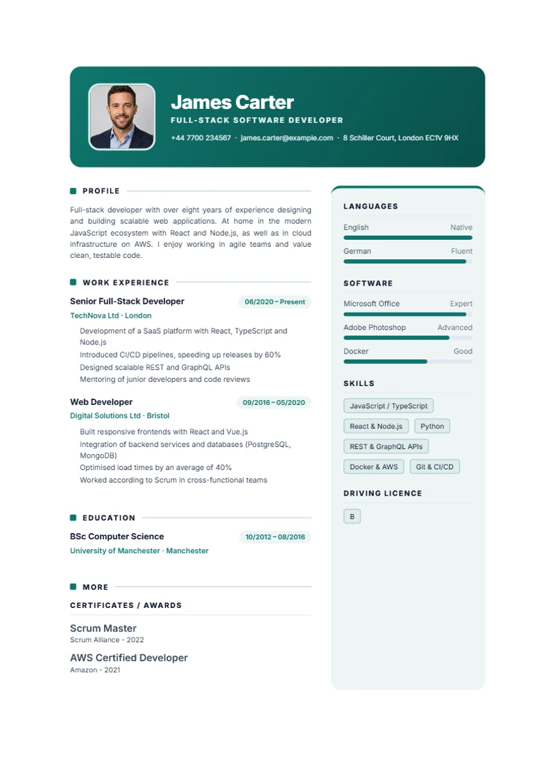 Artistic Portfolio Schweizer Lebenslauf Vorlage