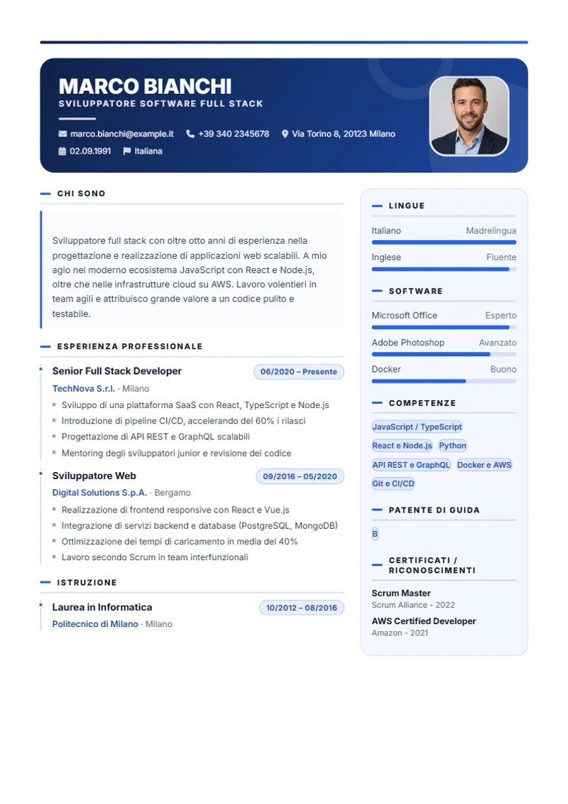 Creative Designer Schweizer Lebenslauf Vorlage